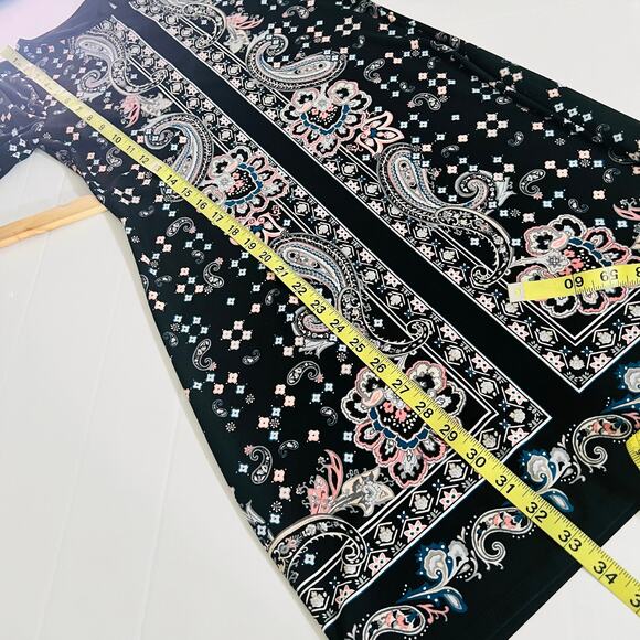 White House Black Market Paisley Print Three Quarter Sleeve Dress Size XXS - Picture 7 of 7